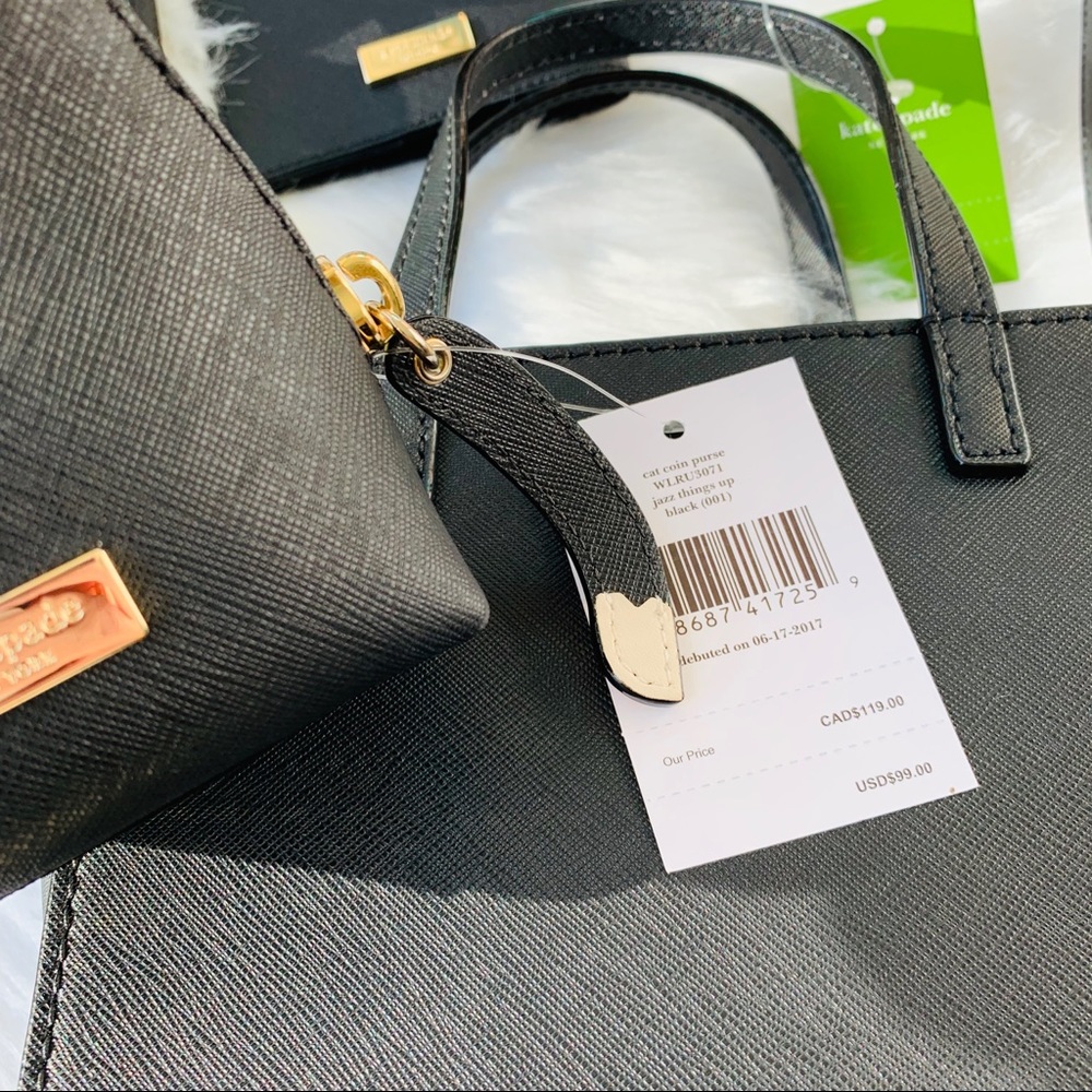 KATE SPADE MINI HAYDEN CAT PASSPORT COIN SATCHEL - Picture 7 of 8